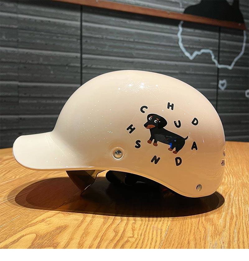 Cute Cartoon Safety Helmet for Women, New National Standard 3C Electric Vehicle Helmet, Sun Protection Motorcycle Helmet