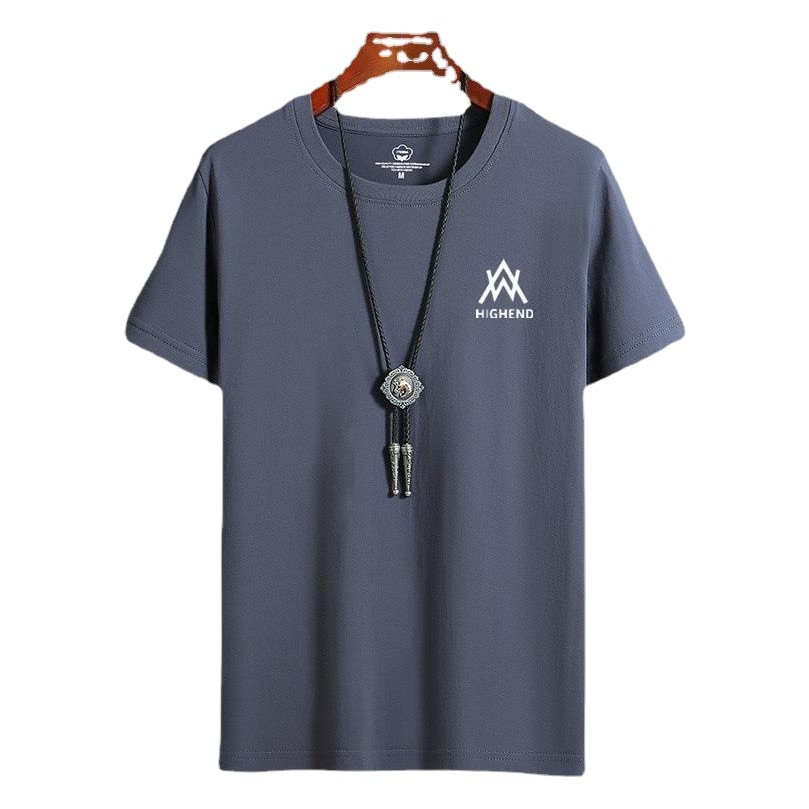 Nuevo 100% algodón camiseta de manga corta de los hombres de estilo coreano cuello redondo estudiante de media manga casual de moda de fondo Xinjiang algodón camiseta