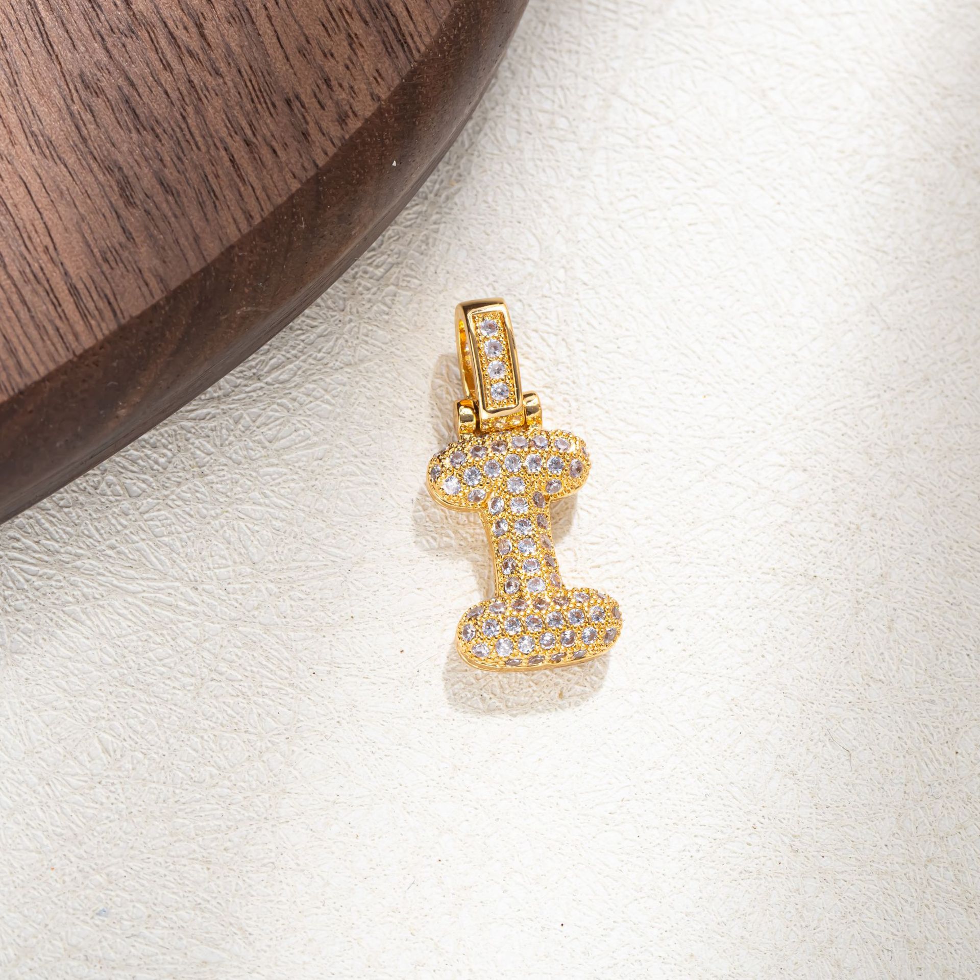 7g Weight Pendant Jewelry Making Type Golden Plated Plating Material Zircon Inlay Material 1 Piece Quantity Casual Occasion Copper Material Letter Pattern Women's Gender Simple Style Style Plating Craft 1 Piece Copper Zircon Letter Pendant 10