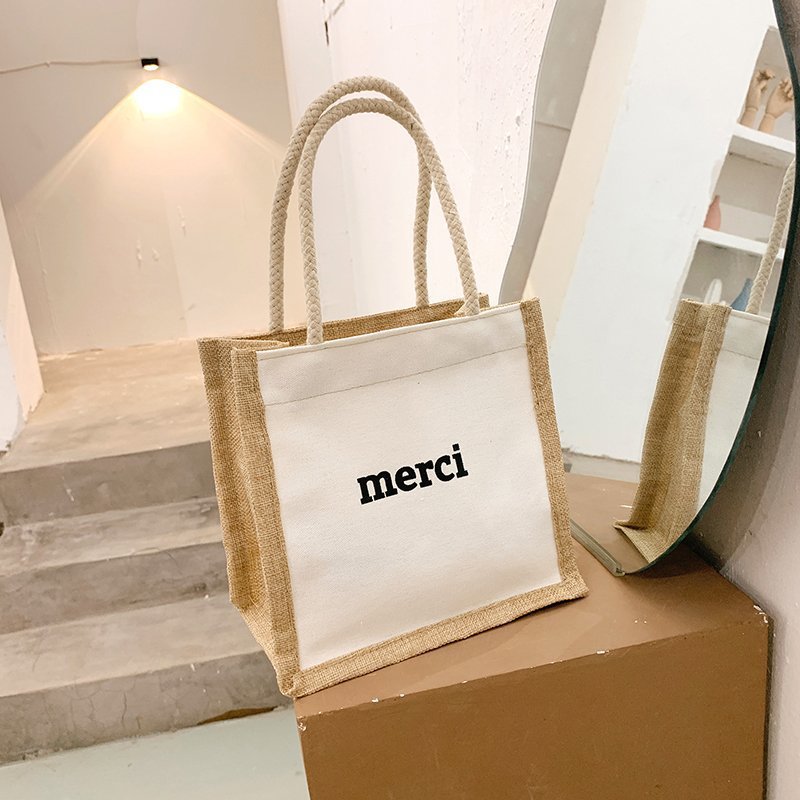 NS bolso de moda de dibujos animados japoneses 2021 Nueva bolsa de almuerzo pequeña bolsa de lino fresca pequeña bolsa de almuerzo para mujer