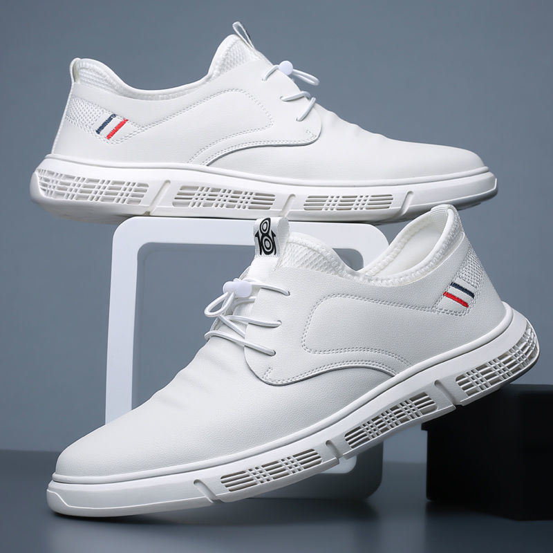 Primavera nuevos zapatos de cuero de hombre cómodos zapatos casuales simples de cuero suave de sol transpirable lazos comerciales zapatos de hombre al por mayor
