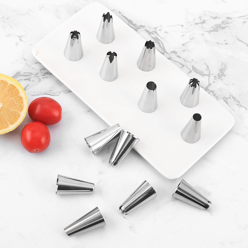 廠家批發中號不鏽鋼裱花嘴烘焙工具單個奶油曲奇泡芙擠花嘴多款式