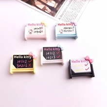 新款立体Kitty黑板树脂配件创意diy手工饰品发夹摆件手机壳挂件