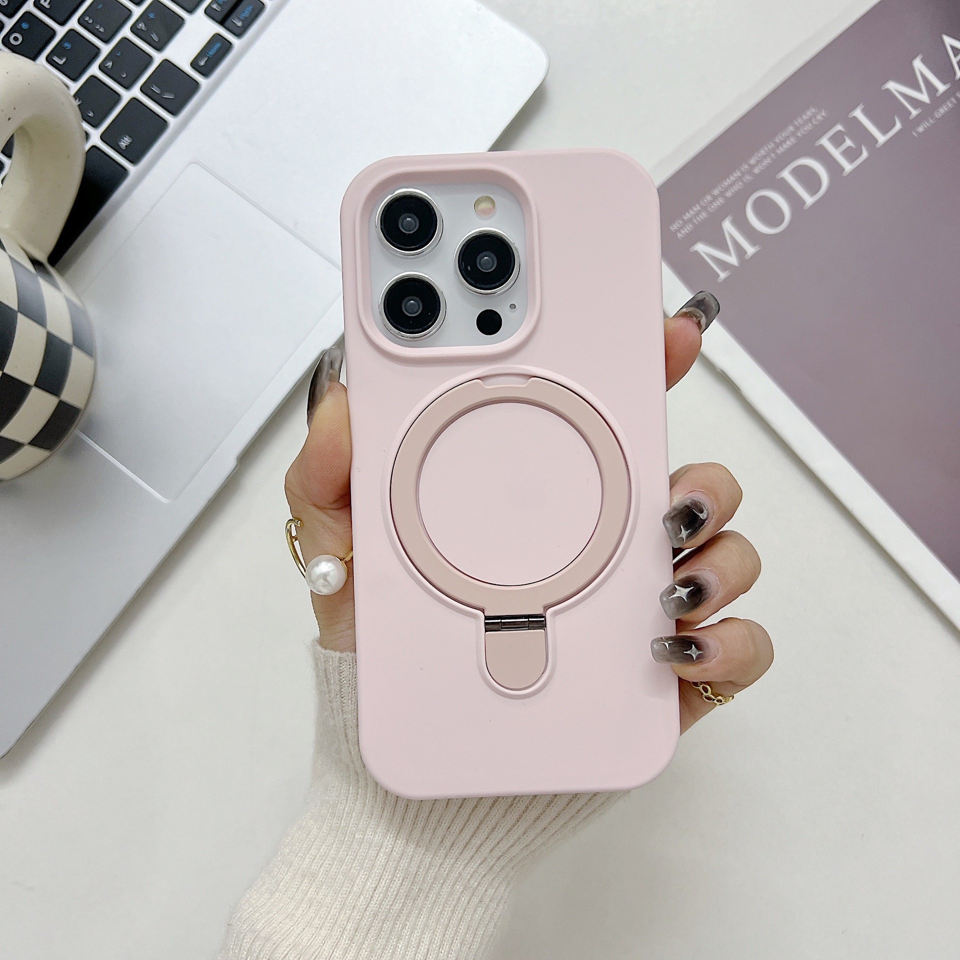 Gray pink/solid color box