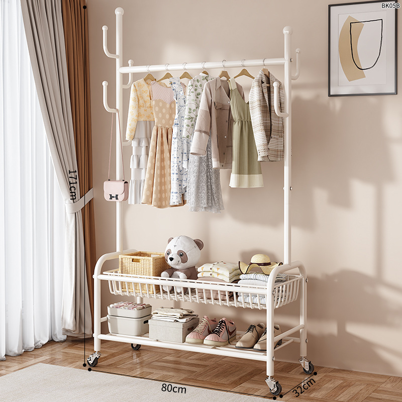 Percha de secado piso dormitorio balcón doméstico colgar ropa percha de sombrero plegable simple interior móvil barra de secado de ropa