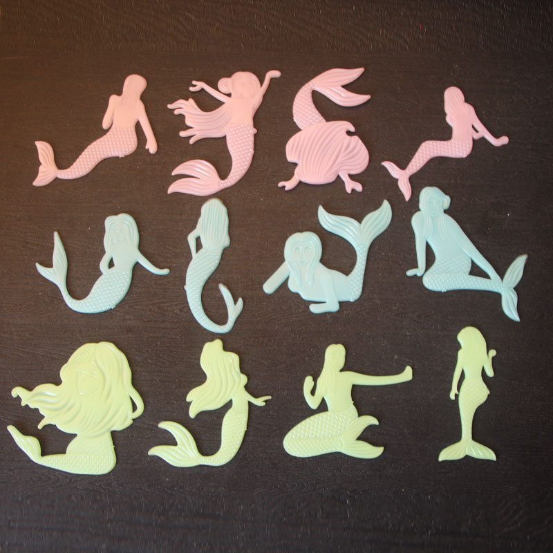 Animales pegatinas de pared luminosas flores plantas delfines peces dibujos animados juguetes transfronterizos pegatinas de refrigerador fluorescente pegatinas de ventanas luminosas
