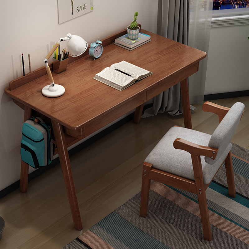 Nordic solid wood desk ins simple modern home student study table Japanese style desktop table writing desk bedroom