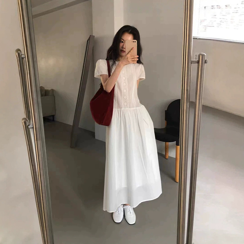 mayb*baby vintage lace patchwork dress, Korean designer women's clothing, sweet and age-reducing Korean-style long dress mayb*baby vintage lace patchwork dress, Korean designer women's clothing, sweet and age-reducing Korean-style long dress