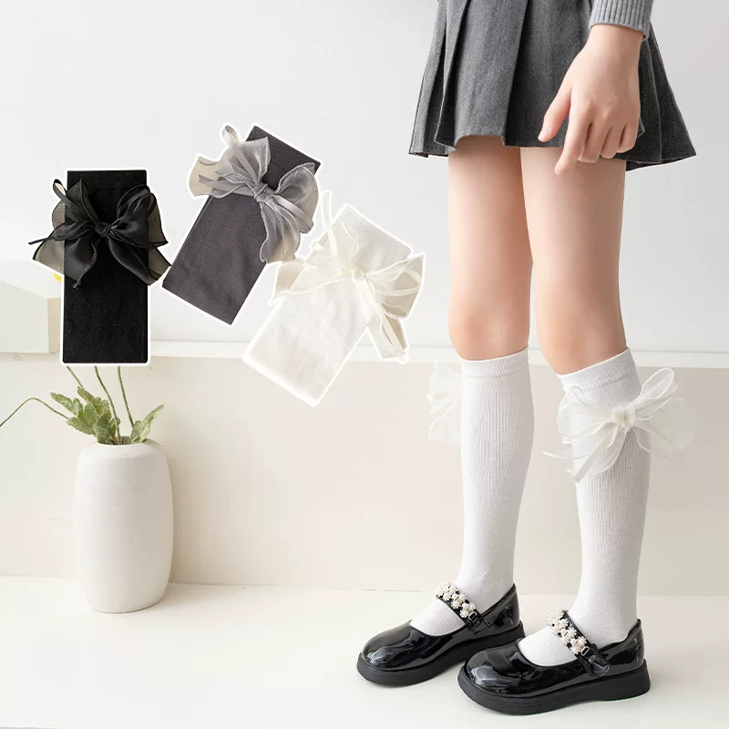 Children's colored thin knee socks for elementary school students, wholesale, autumn
