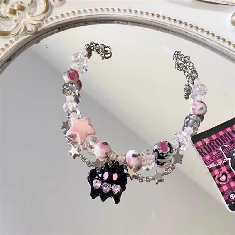 Electronic Cat Subculture Beaded Bracelet Female Niche Design Cute Girly Sweet Cool Versatile Halloween Bracelet