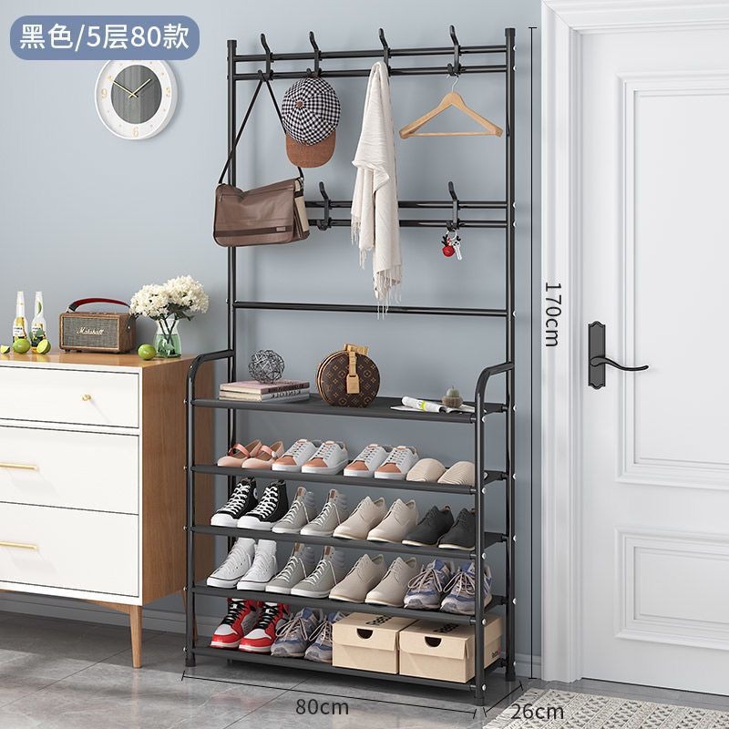 Estante simple de zapatos y sombreros combinación de estante de zapatos de dormitorio doméstico puerta de piso multicapa multifuncional integrado estante de vestíbulo