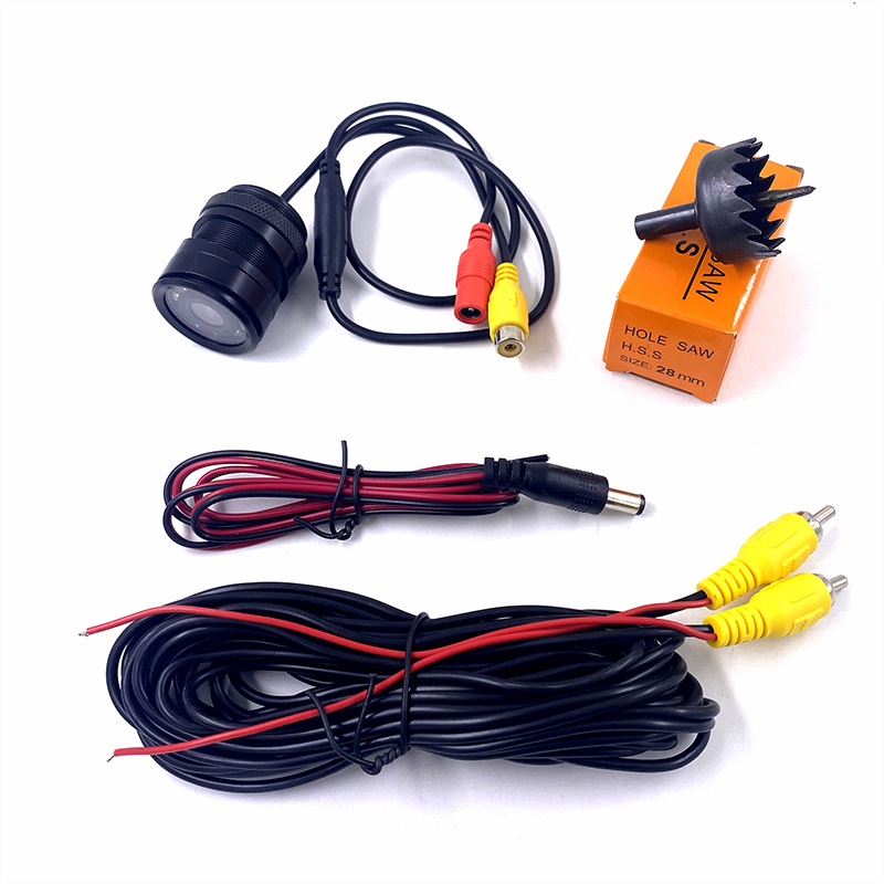 Perforated 28mm Car Camera 8Led Hd Infrared Night Vision Reversing Camera Rear View Rear Camera Wide Angle