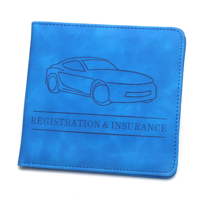 Carpeta de información de seguro de automóvil de cuero corto de motocicleta de licencia de conducir cubierta de almacenamiento