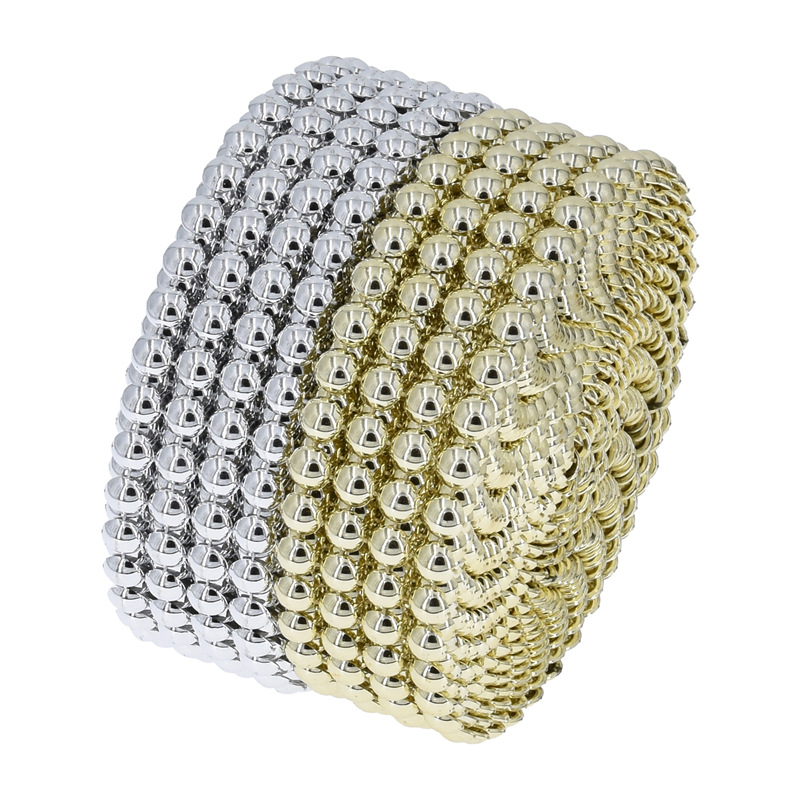 Amazon transfronterizo nuevo 4 filas galvanoplastia semicírculo fila diamante escena diseño mesa de comedor decoración hueco malla de plástico diamante 5 yardas