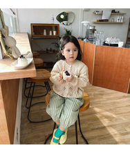 女童韓系軟萌復古針織開衫兒童秋季新款毛衣外套