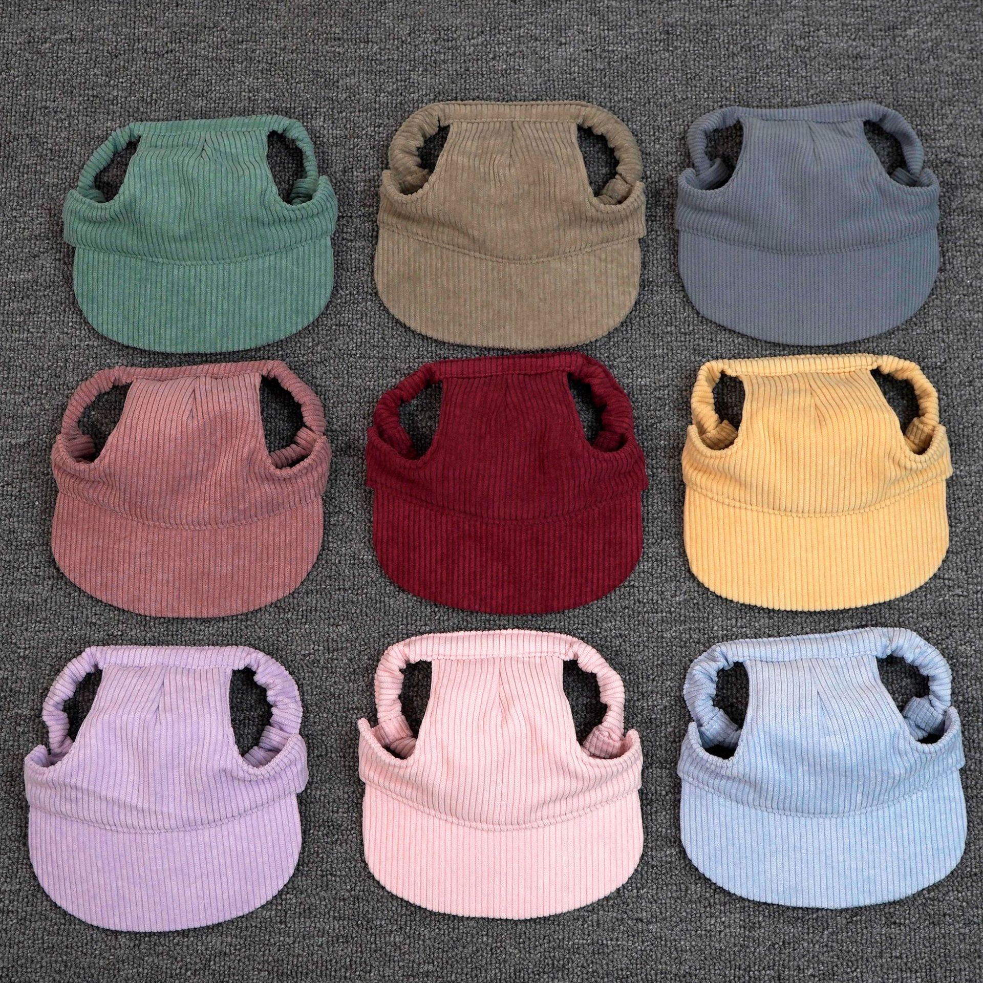 Source Factory Corduroy Dog Hats, Pet Sun Hats, Sun Protection Hats for Small and Medium-Sized Dogs, Wholesale in Stock