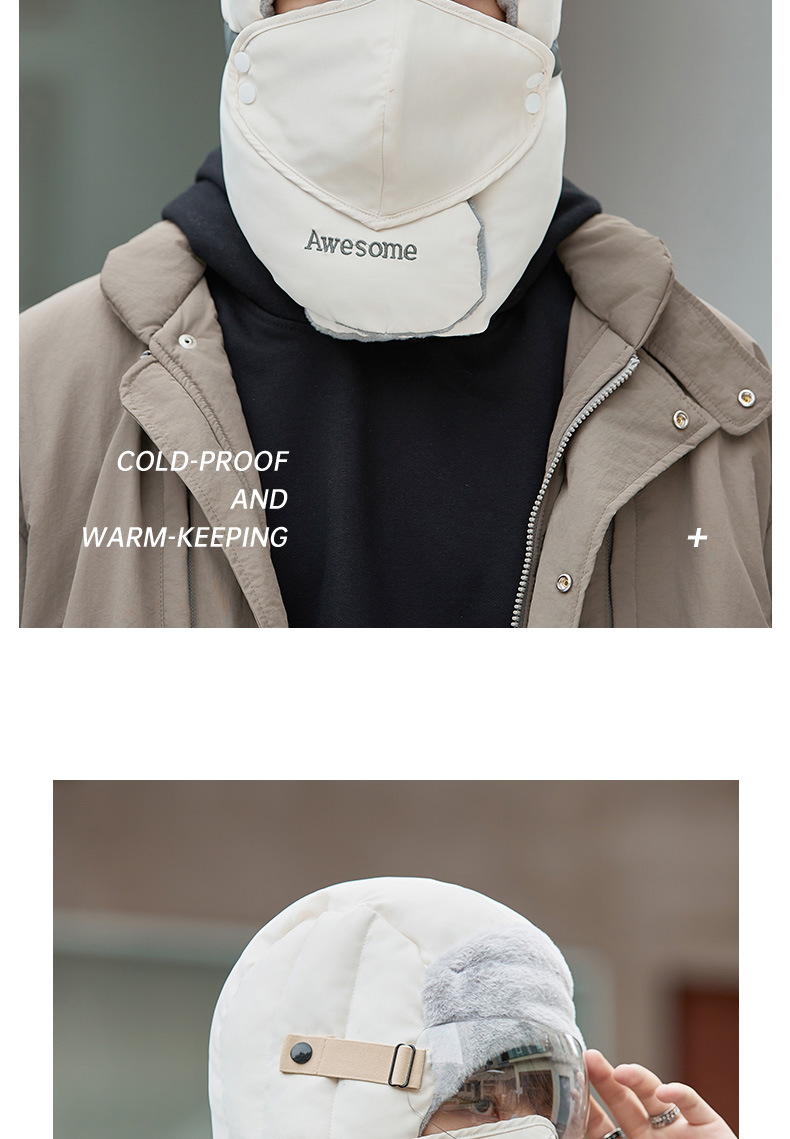 Trapper Hats Hat male winter cotton riding electric bike with wool thickened windproof ear protection hat warm Lei Feng hat female_voghion.com