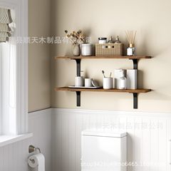 木製パーティションウォールシェルフフローティングシェルフ3点セットバスアメニティ調味料収納ラック寝室の装飾品ディスプレイラック
