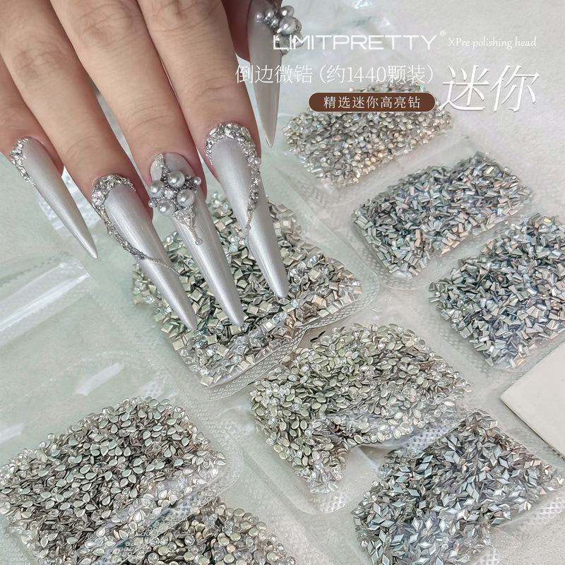 Nail Art High-Gloss Mini Micro-Drills, Beveled Design, Super Shiny Diamond Decorations, DIY Ins-Style Nail Accessories Nail Art High-Gloss Mini Micro-Drills, Beveled Design, Super Shiny Diamond Decorations, DIY Ins-Style Nail Accessories