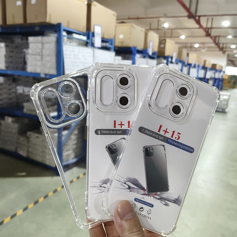 适用一加15 oneplus10pro 13t 9r 1.5mm四角防摔手机套气囊透明壳