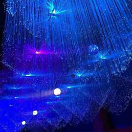 网红餐厅通体光纤酒吧KTV七彩下垂塑料星空顶氛围感光纤灯天花板