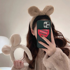 毛絨兔耳朵發箍女洗臉頭箍網紅髮卡頭飾發箍高顱頂可愛俏皮髮飾