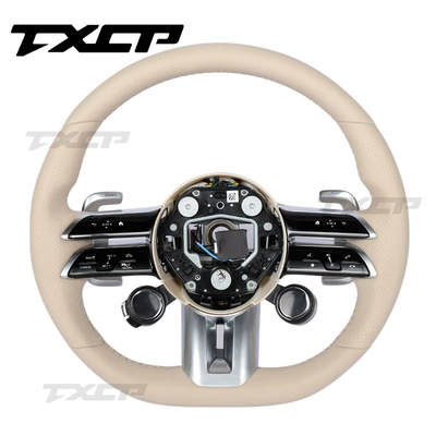 Suitable for Mercedes-Benz A/B/C/G/E-Class Clagla Modified and Upgraded Oled Knob Amg Full Leather Dragonfly Steering Wheel (Steering wheel) - style-1