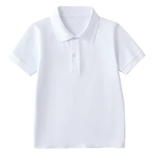 短袖T恤polo kids定童做趣小学生夏季男童短袖小学生儿童Polo白色