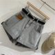 White gray Denim shorts female students summer new casual loose curling high waist A- line wide leg hot pants fashion ins