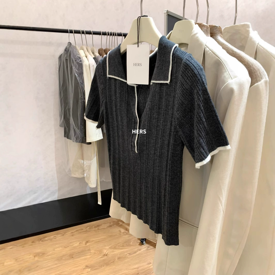 Spring women's goods, fitted knitted sweater, V-neckline