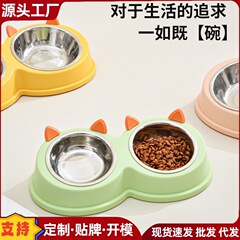 猫の耳のステンレスのペットの碗の犬の碗の猫の碗の犬の食糧の碗の猫はたらいの犬の猫を食べて水を飲みます。