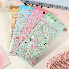 ins泡泡卡通韩版立体贴水果动物面包手帐diy日记儿童ccd猫咪贴画