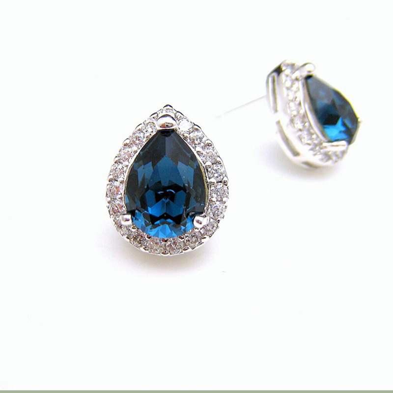 Women's Gender Inlay Design 1 Pair Simple Style Water Droplets Inlay Copper Zircon Ear Studs