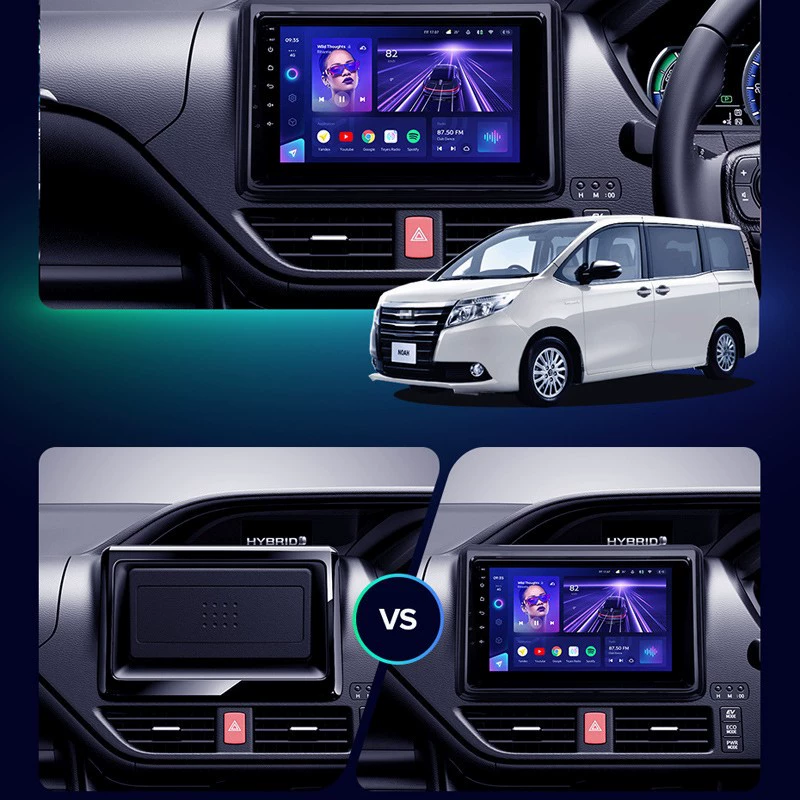 Подходит для Toyota Noah (2014–2020), Android, крупноэкранный мультимедийный блок с камерой заднего вида, GPS-навигация «всё в одном»