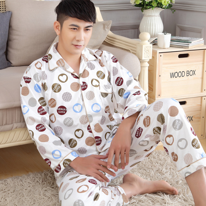 2024 nuevo pijama a cuadros para hombres primavera y otoño algodón de manga larga tamaño grande otoño y invierno para hombres se puede usar ropa para el hogar