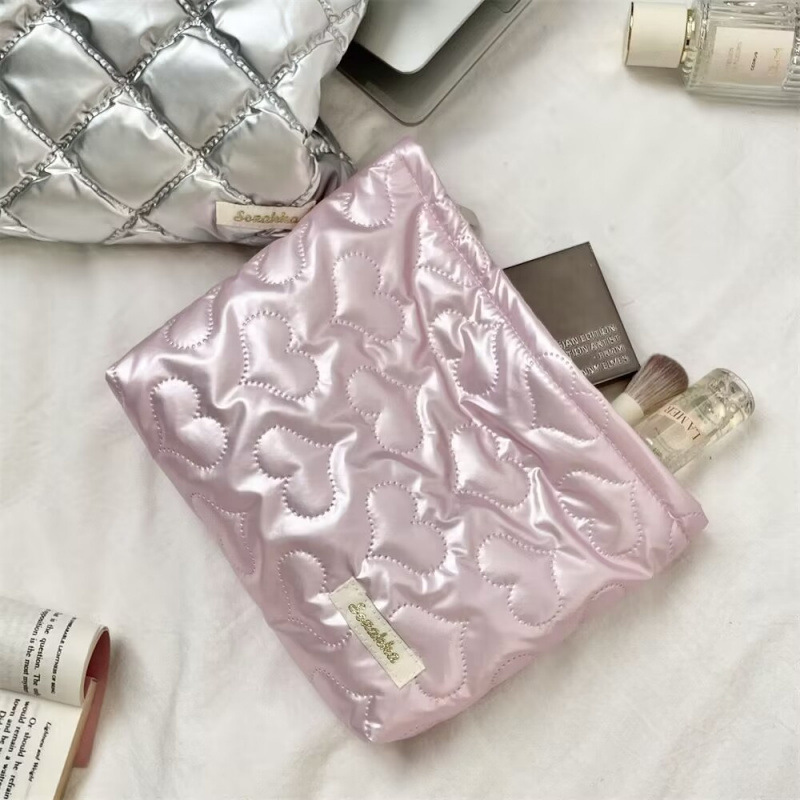 PU 화장품 가방/러브 핑크