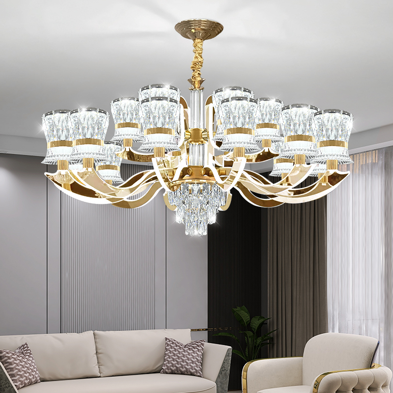 Luxurious and elegant living room lamp, popular new model in 2026, modern minimalist Italian light luxury large flat-layer dining room chandelier Luxurious and elegant living room lamp, popular new model in 2026, modern minimalist Italian light luxury large flat-layer dining room chandelier