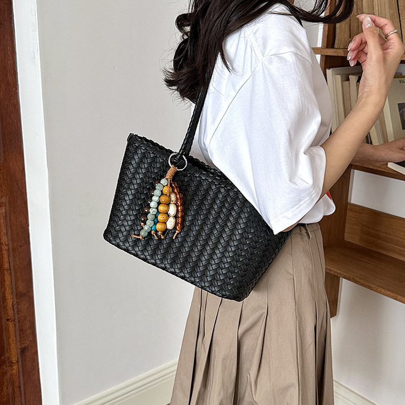 Moda de viaje nuevo balde bolsas de gran capacidad de verano ocio tote trenzado 2026 bolsas de hombro para mujeres
