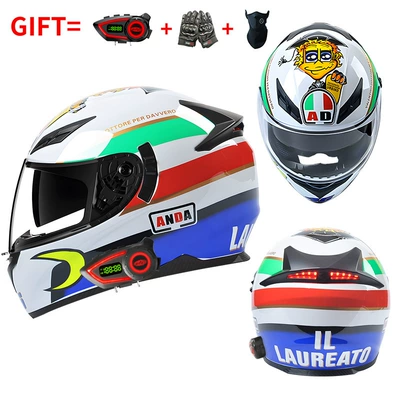Factory Wholesale Bluetooth Motorcycle Helmets, Outdoor Electric Vehicle Riding Helmets, Full-Face Helmets for All Seasons, Safe for Men and Women (Motosiklet kaskı (dəbilqə)) - bluetooth-model-dr-bai-hd-mirror-m55-56-head-circumference