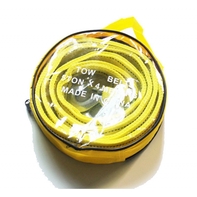 双层加厚汽车拖车绳 4米5吨牵引带 汽车拖带 手提袋装 450g
