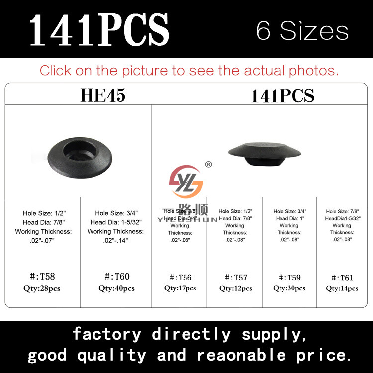 Accesorios del coche al por mayor cuerpo principal clip coche caucho bloqueado material de PVC enchufe hebilla cubierta 141 unids he45