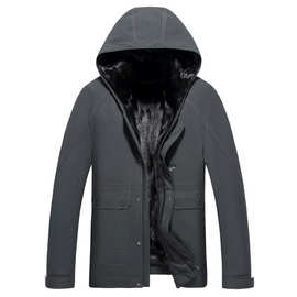男士貂皮真皮水貂派克服整貂内胆皮草大衣冬加厚兔毛袖皮毛一体男
