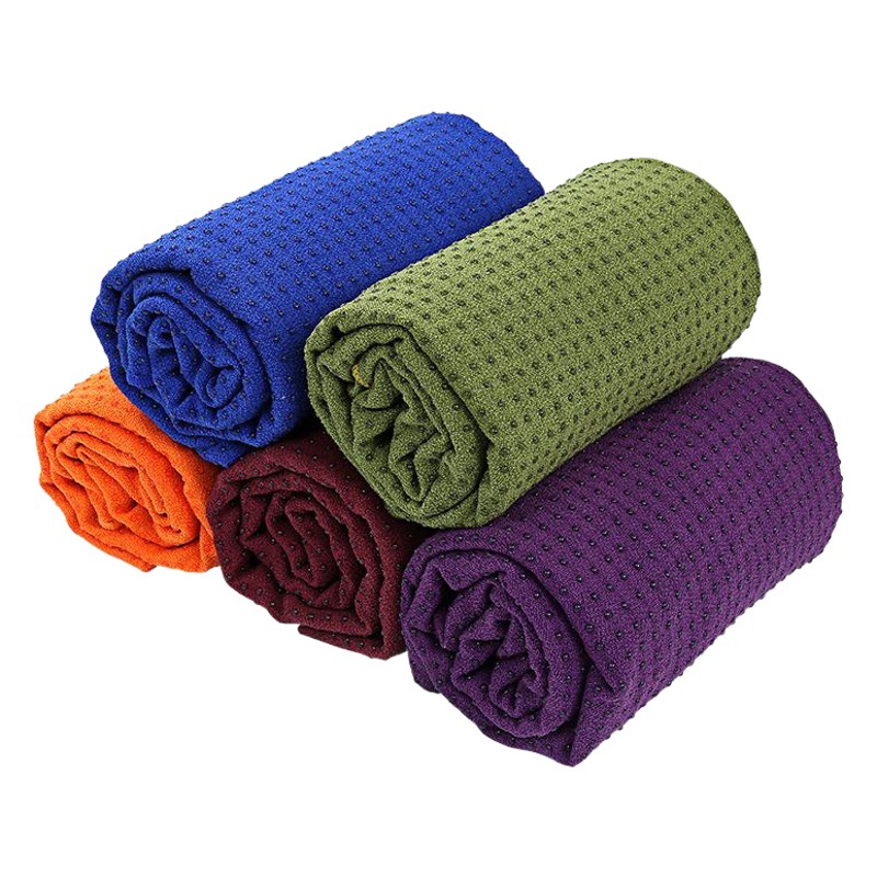 Xuanlin Non-Slip, Sweat-Absorbent, Machine-Washable, Polka Dot Silicone Professional Portable Ant Cloth Dirt-Resistant Microfiber Yoga Mat Towel