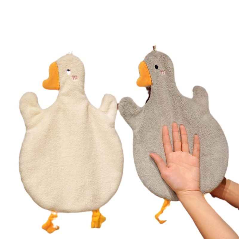 Trendy Instagram Hanging Hand Towel Cute Big White Goose Children's Hand Towel Bathroom Handkerchief Kitchen Cloth