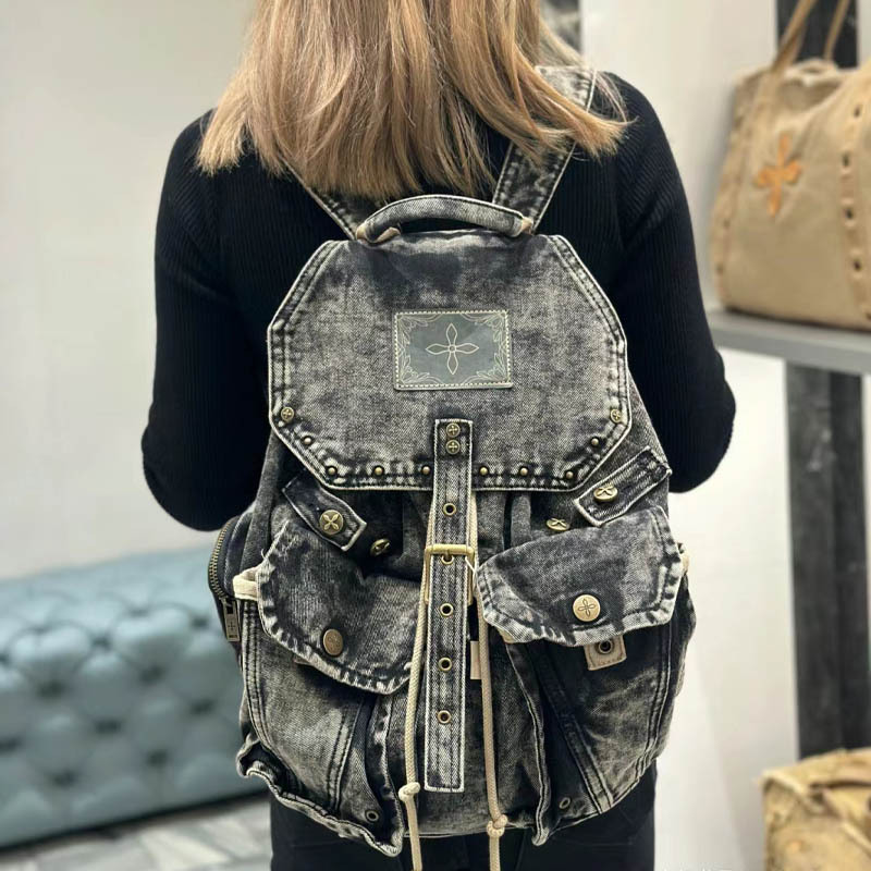 Denim retro backpack