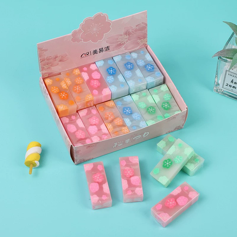 Cartoon Eraser Set — Multi-design Push‑Pull & Novelty Erasers, School Stationery Pack