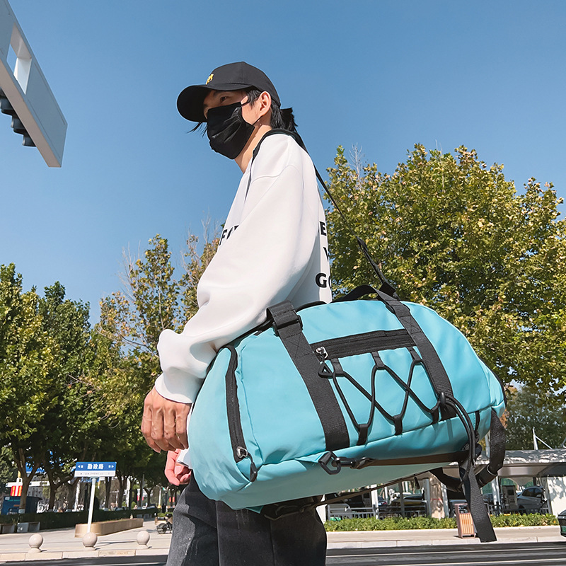 Capacious sports bag for swimming wet and dry separation