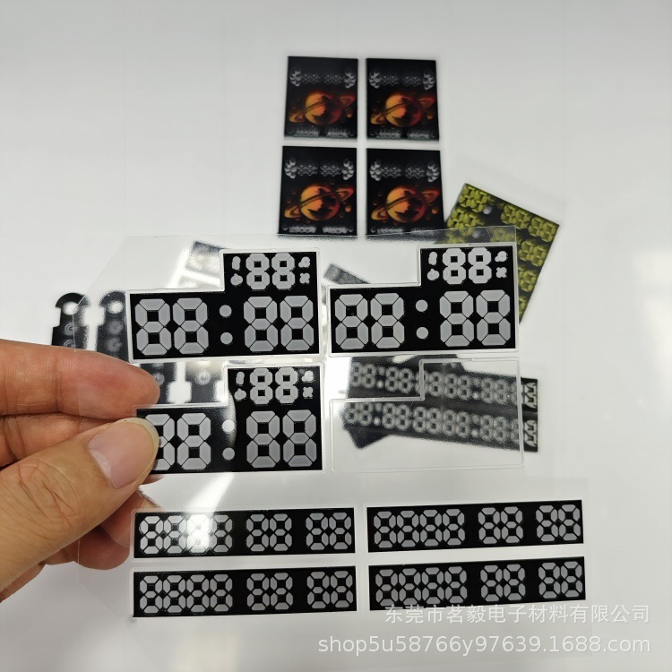 LED数码管彩膜面贴 电子烟打印膜片 PET带胶均光片 丝印清晰