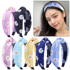 Heartian Redhead Earring Accessories, Sweet and Cute Small Chrysanthemum Hair Clips, 3cm Wide Black Knot Headband