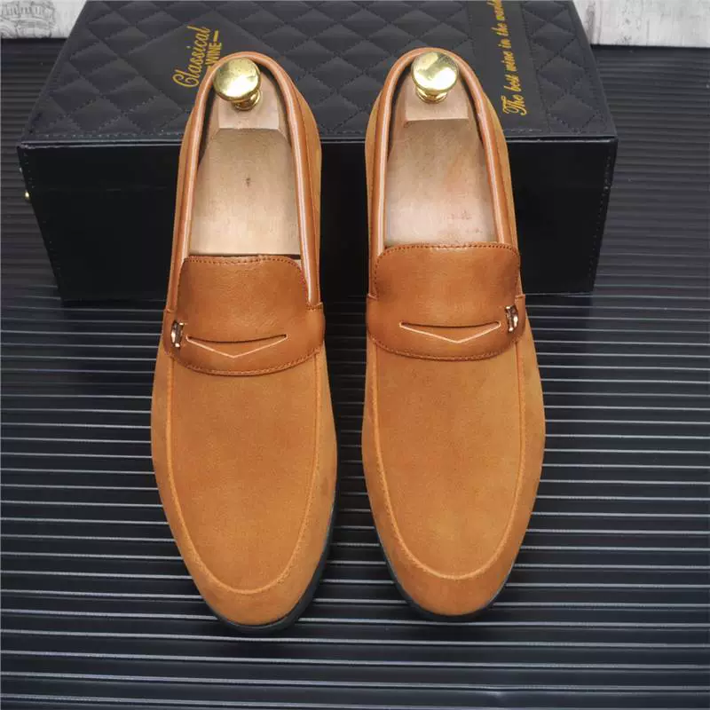 Молодежный тренд мужская педаль матовая повседневная кожаная обувь парикмахер тренд ленивая кожаная обувь бобовая обувь